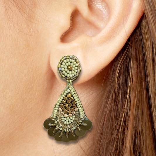 Seed Bead Teardrop Earrings