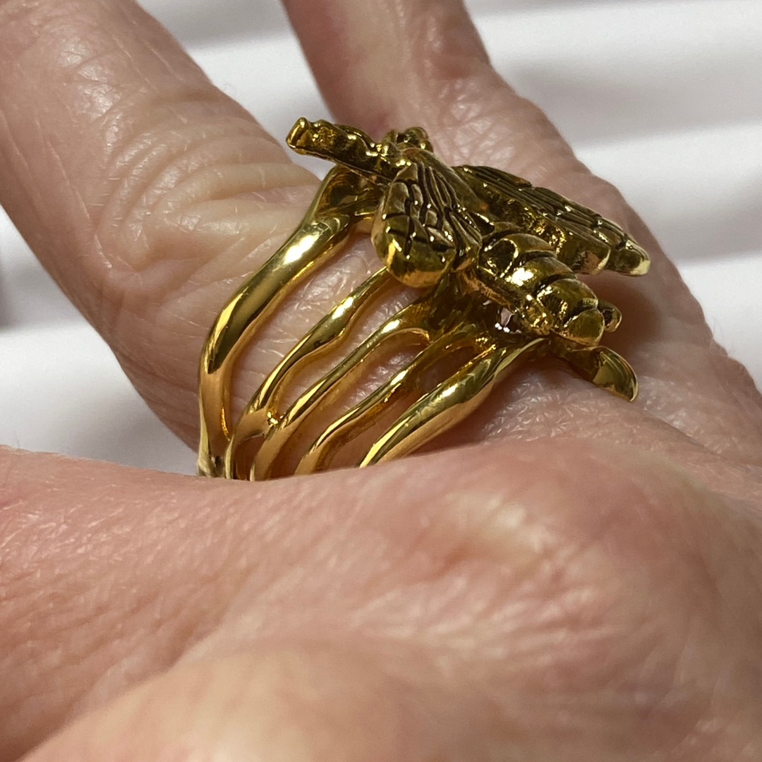 Gold Bee Cuff Ring