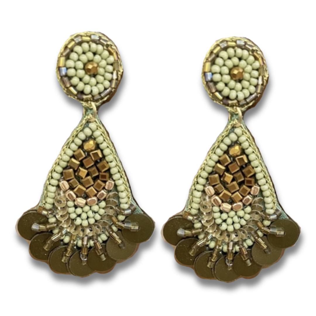 Seed Bead Teardrop Earrings