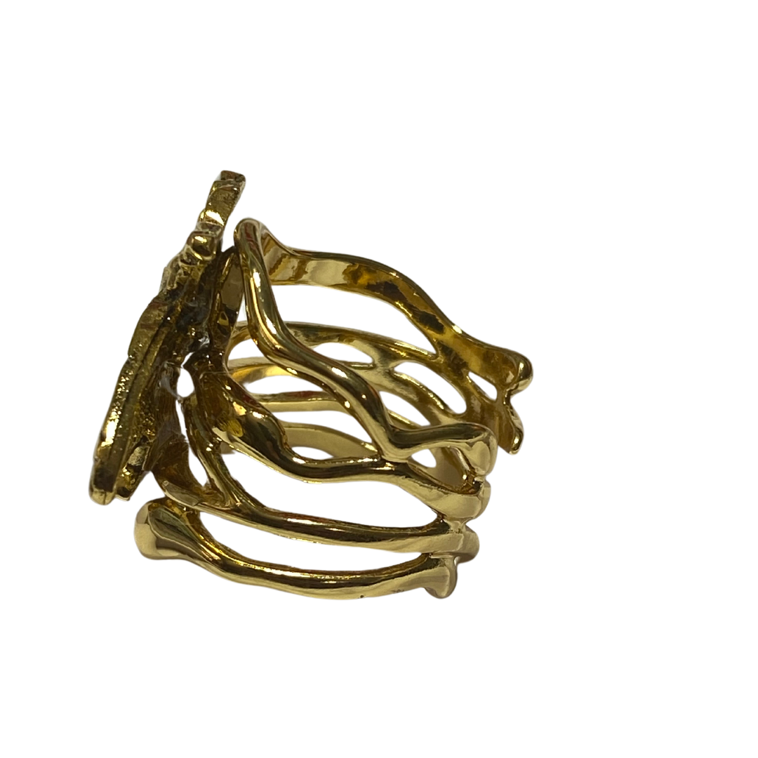 Gold Bee Cuff Ring
