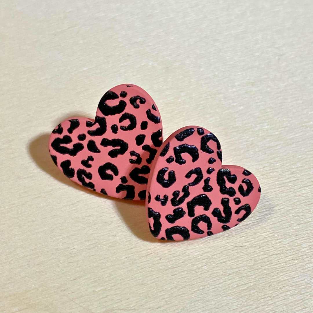 Polymer Clay Heart Earrings