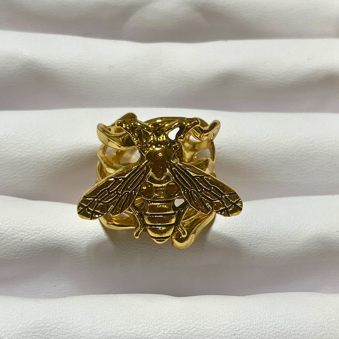 Gold Bee Cuff Ring