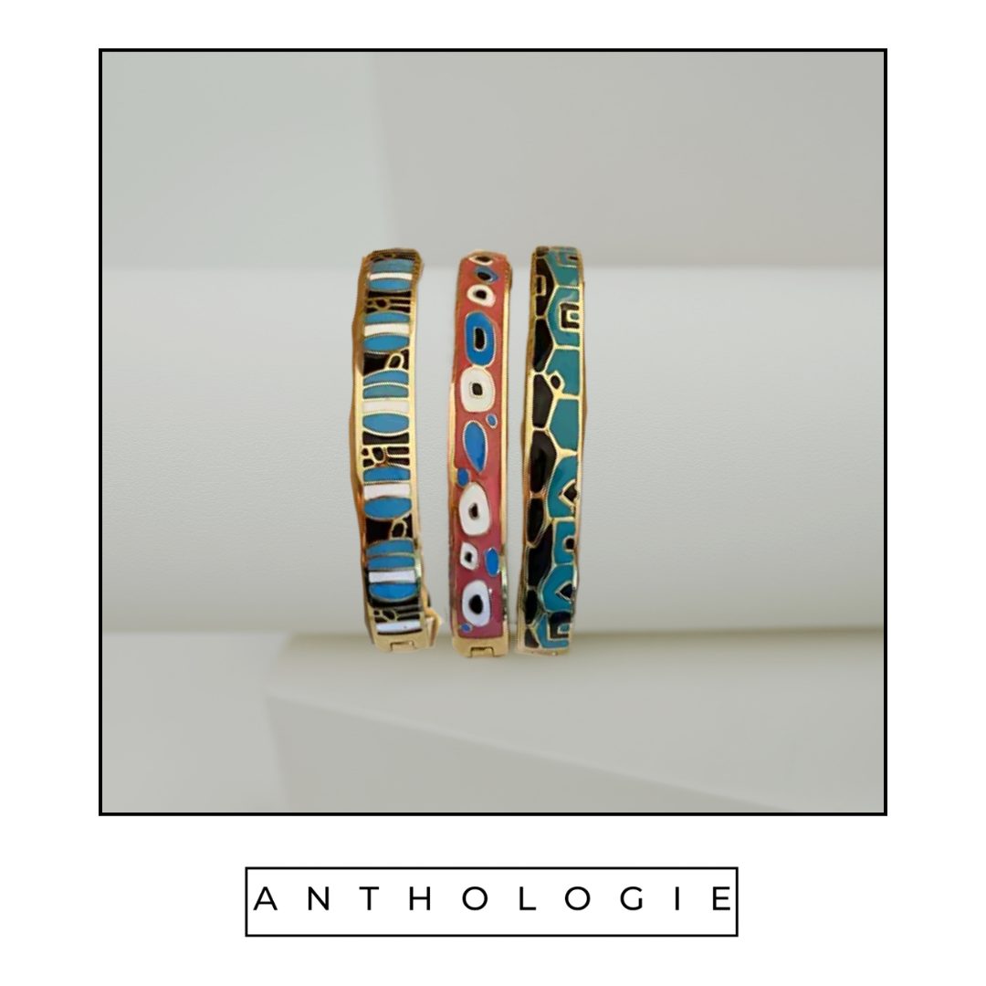 Vintage Oil Drip Bangles