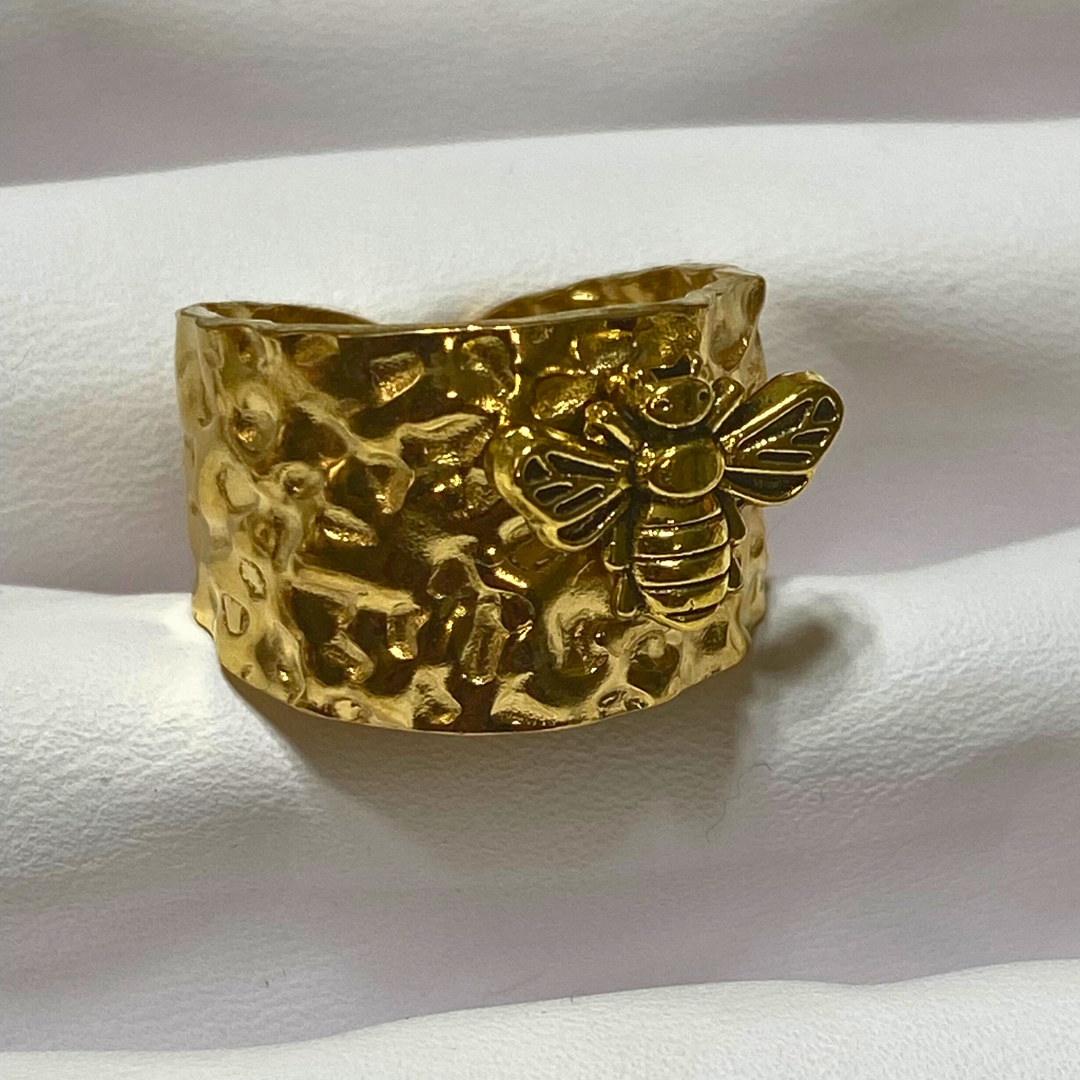 Gold Bee Cuff Ring