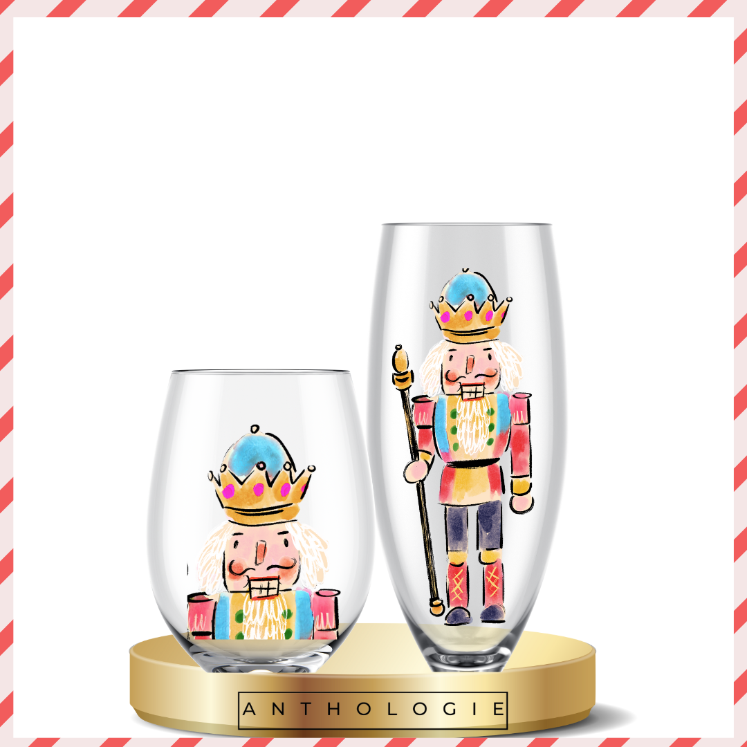 Holiday Spirits Hand Painted Glassware