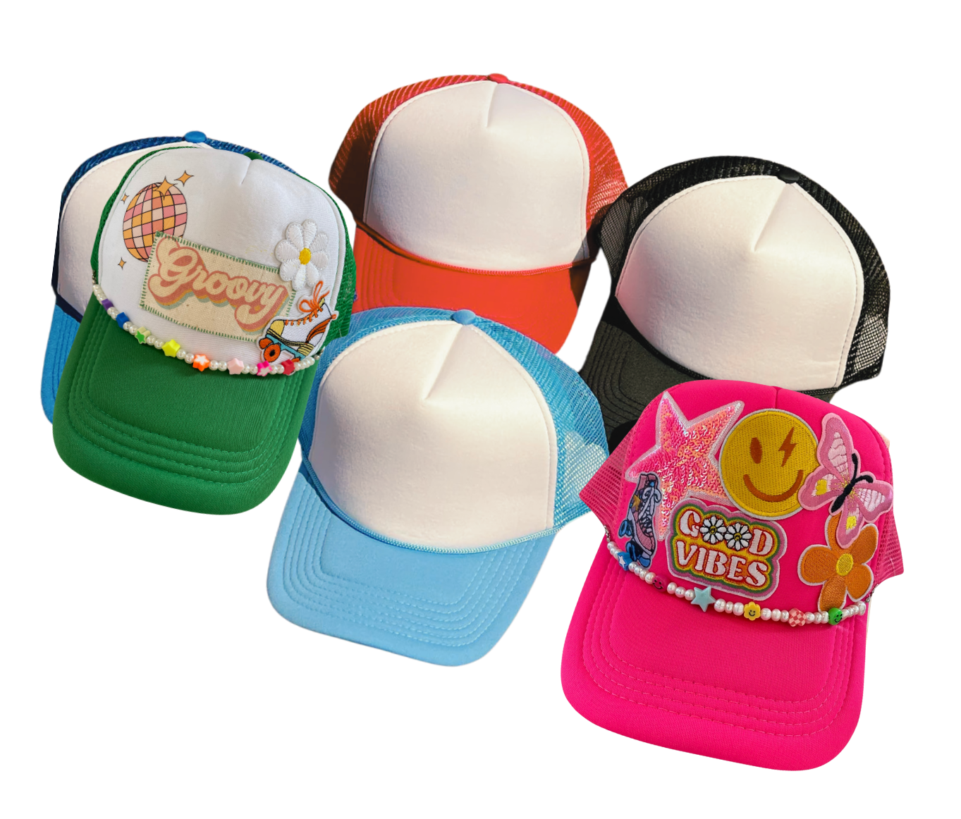 Variety of Trucker Hats from the Anthologie Co Custom Hat Bar