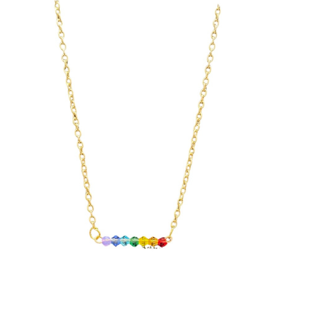 Crystal Rainbow Necklace 34 Jewelry Anthologie Co.