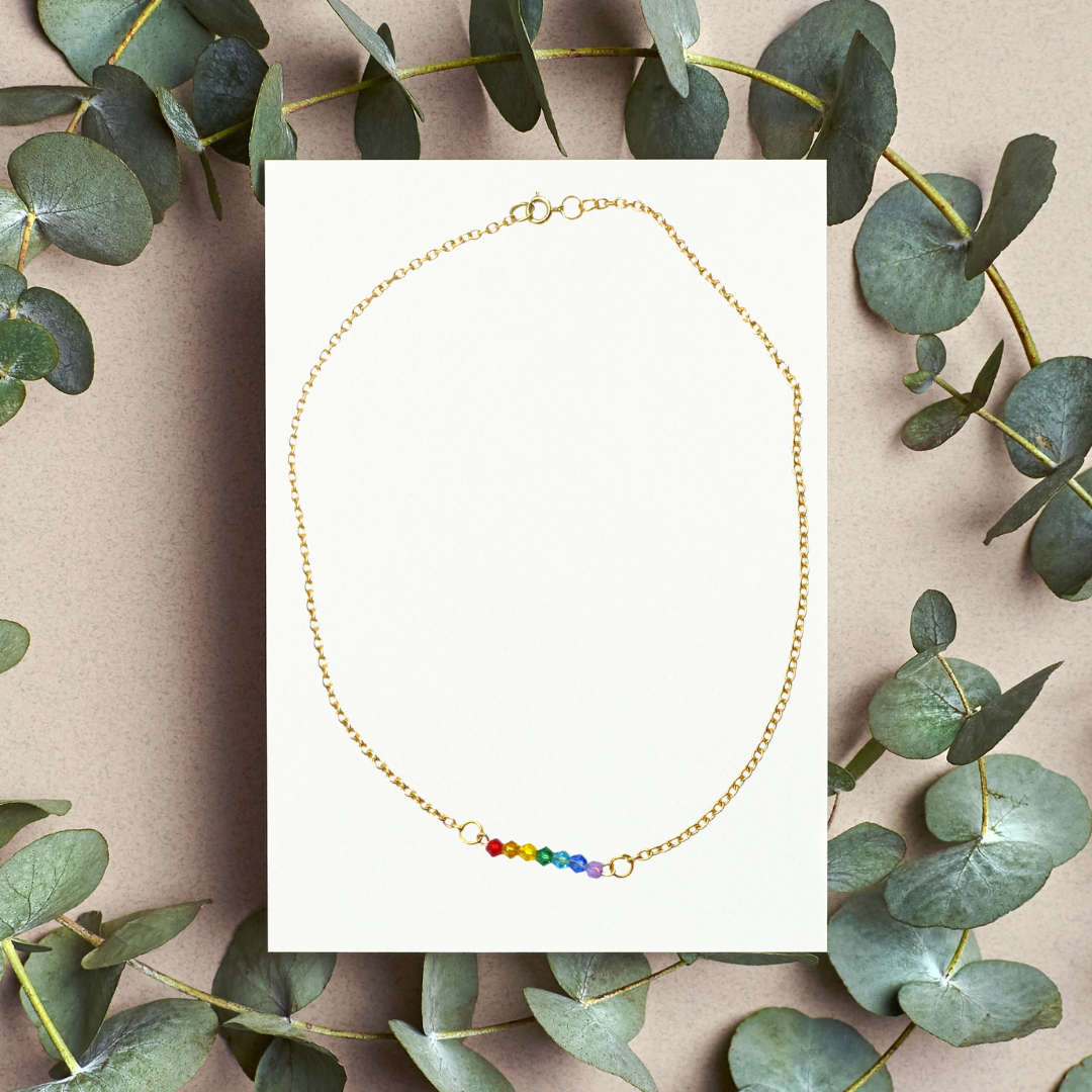 Crystal Rainbow Necklace 34 Jewelry Anthologie Co.
