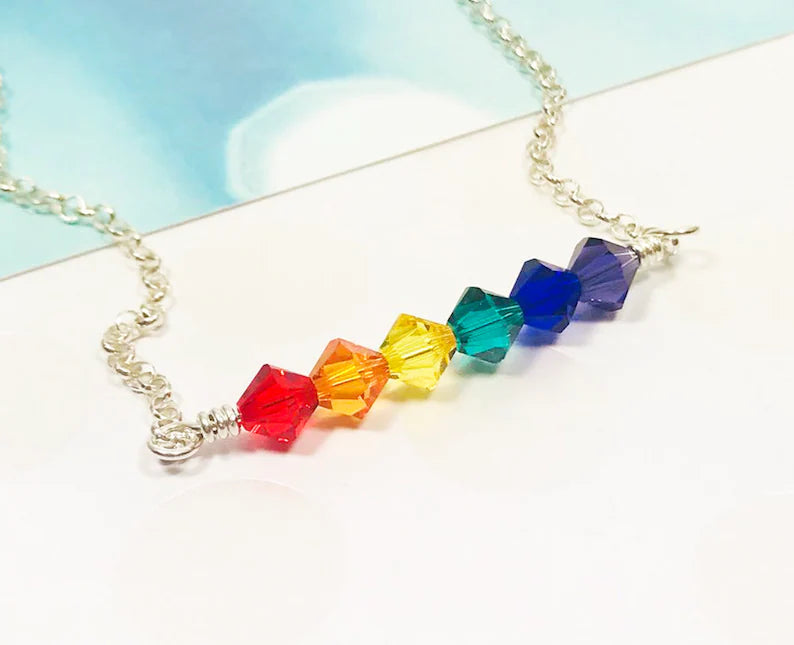 Crystal Rainbow Necklace 34 Jewelry Anthologie Co.