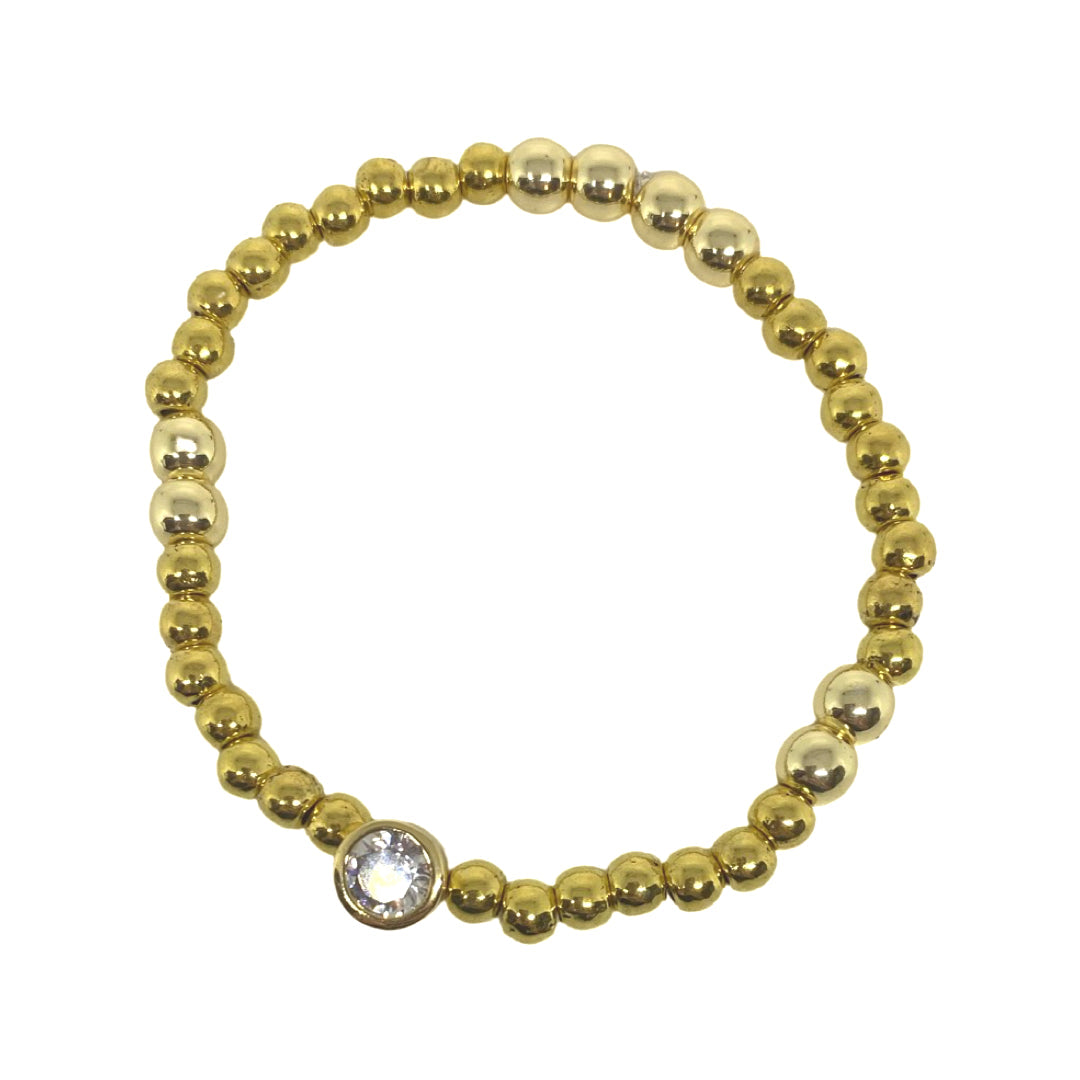 Crystal and Gold Beaded Bracelet 24 Bracelets Bracelets Anthologie Co.