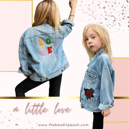Love Patch Denim Jacket for Girls