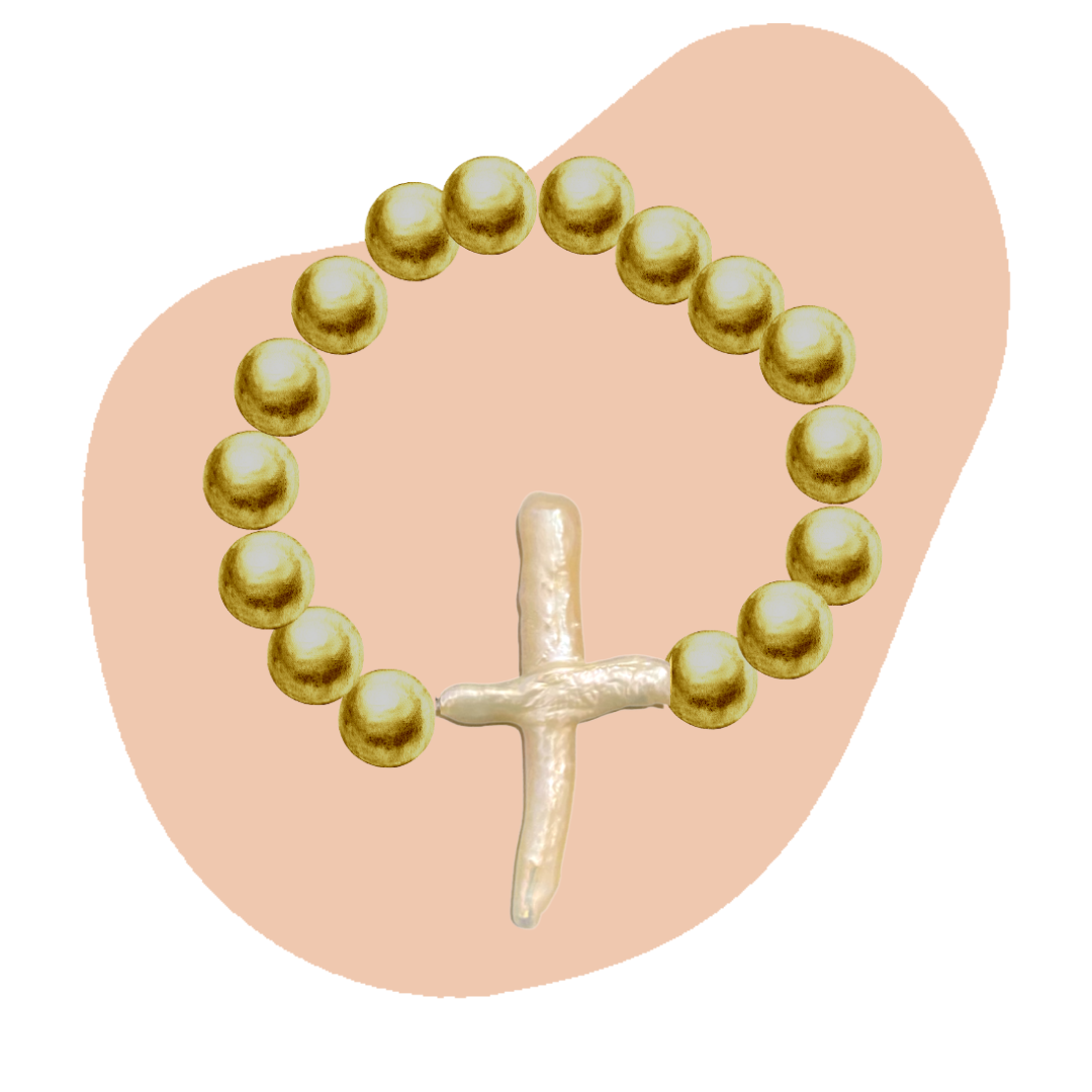 Pearl Cross Bracelet