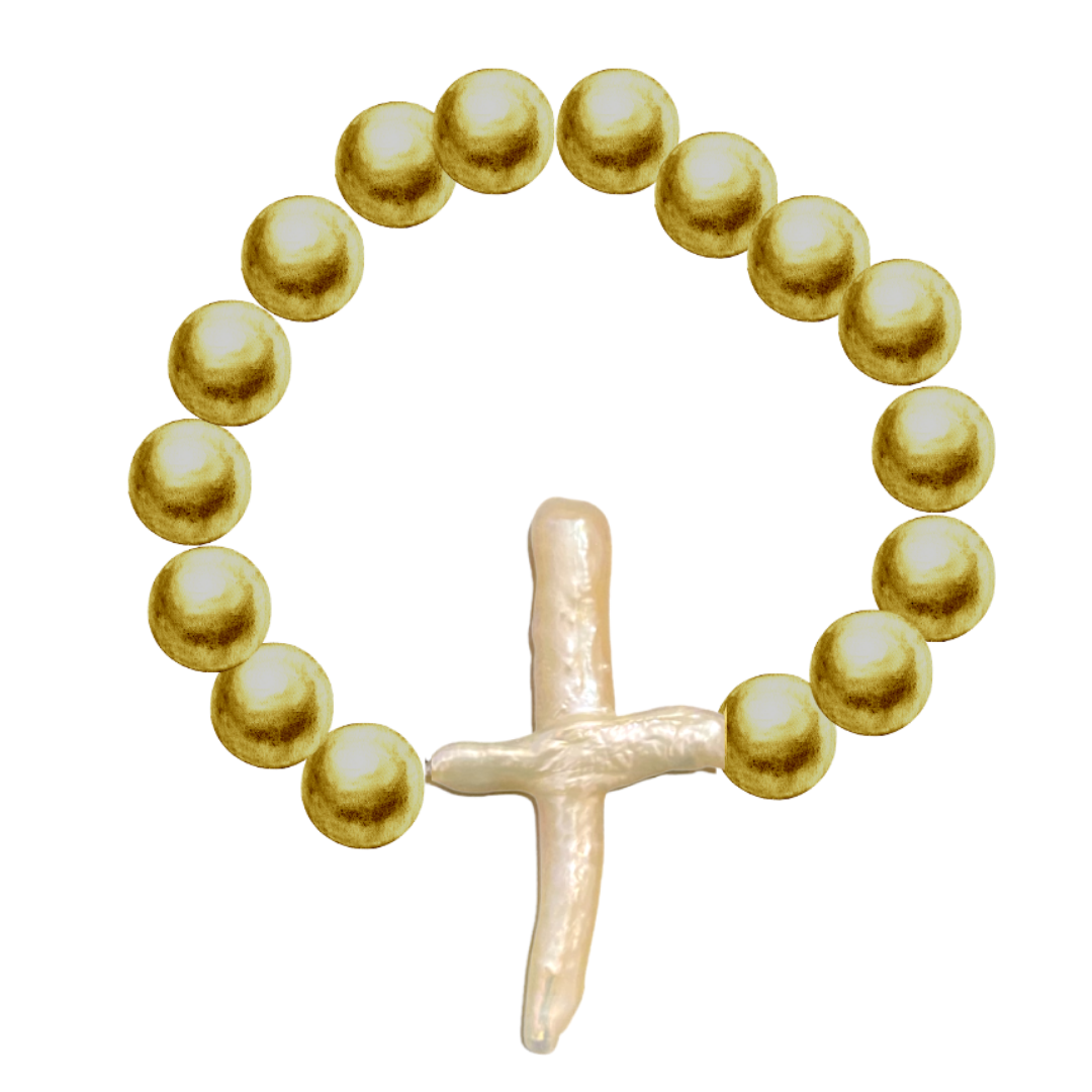 Pearl Cross Bracelet