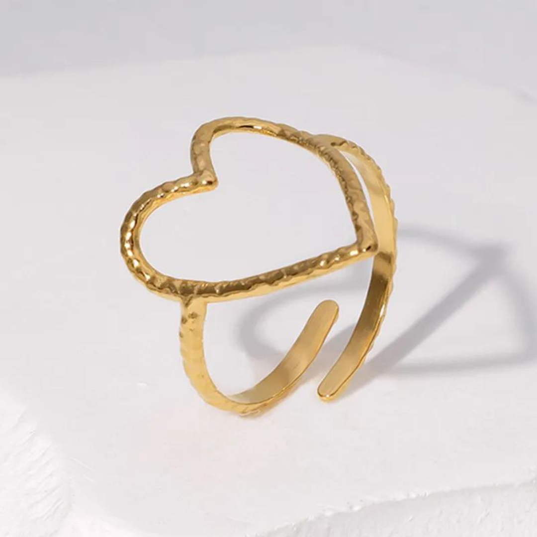 Heart Ring - Hammered Heart Ring