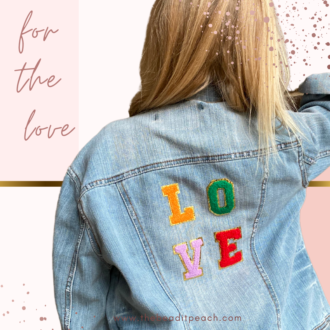 Love Patch Denim Jacket for Girls