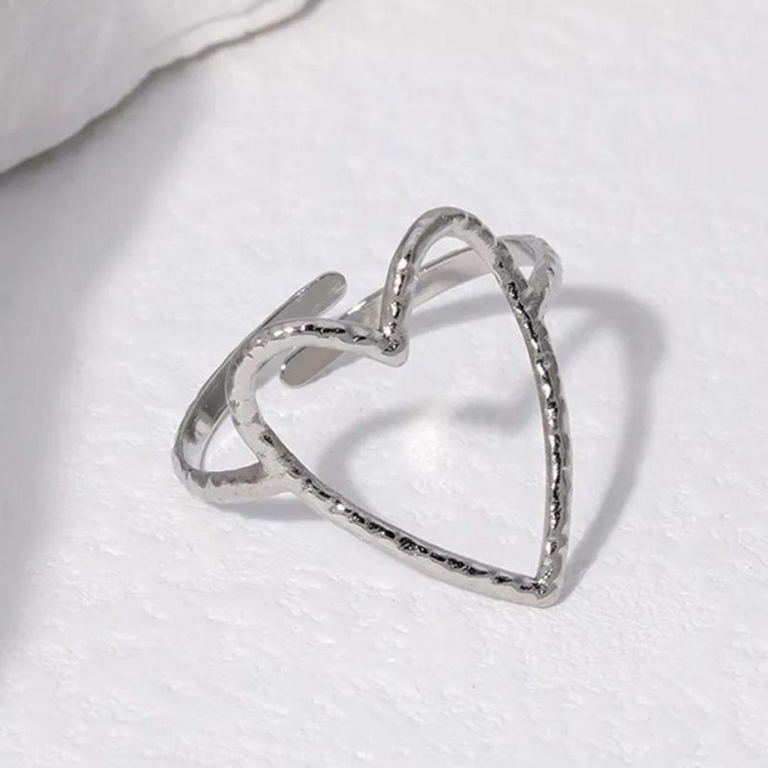 Heart Ring - Hammered Heart Ring