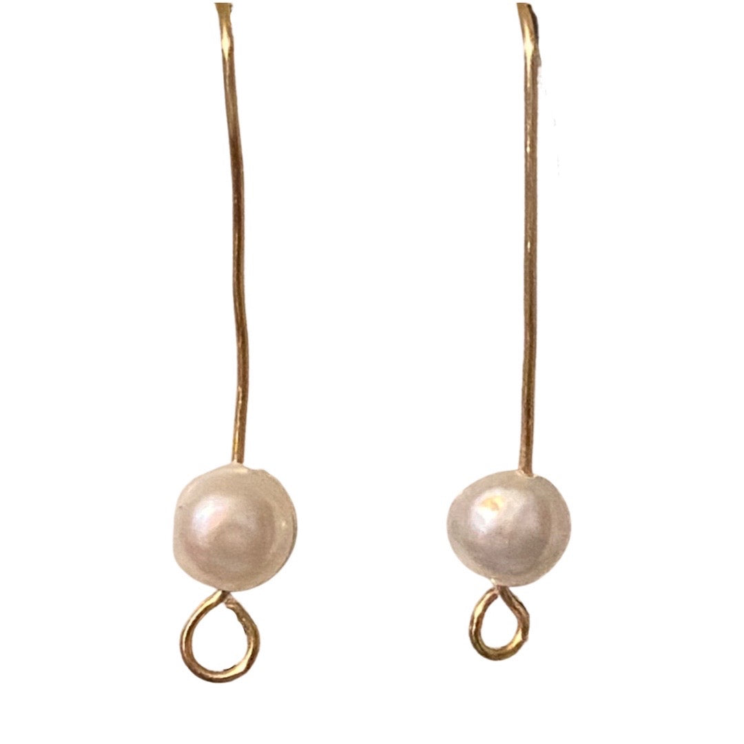 Pearl Wire Dangle Earrings