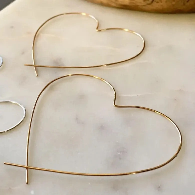 Gold Heart Ear Wire