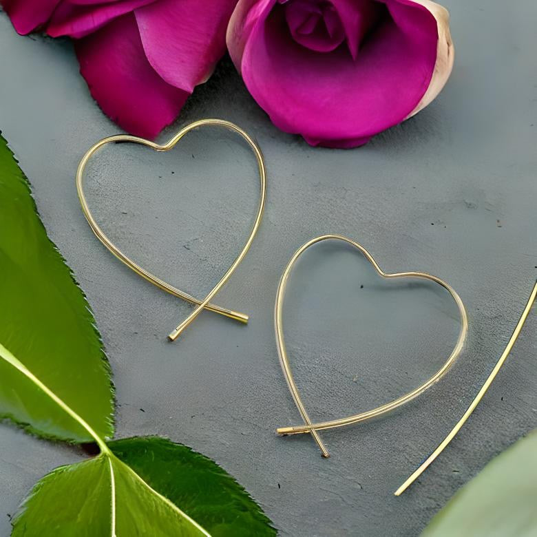 Gold Heart Ear Wire