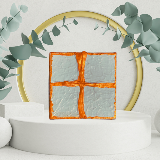 Gold Cross Block Art