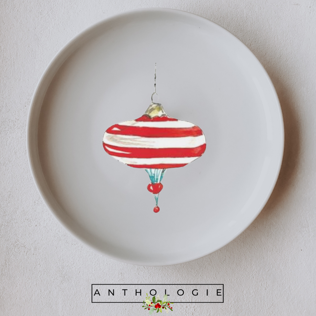 Hand-Painted Christmas Plate – 10.5” Decorative Holiday China