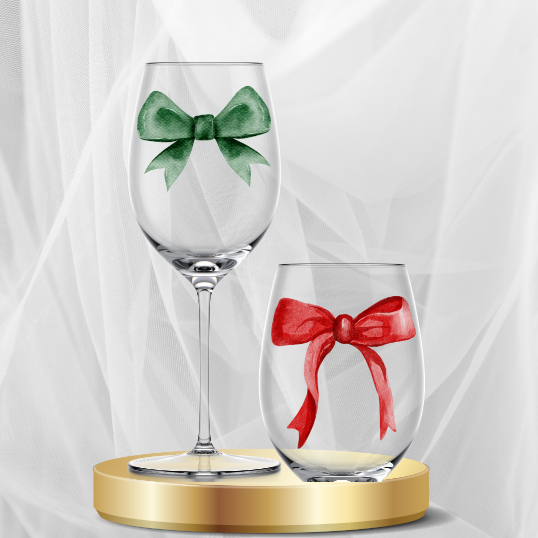 Holiday Spirits Hand Painted Glasses