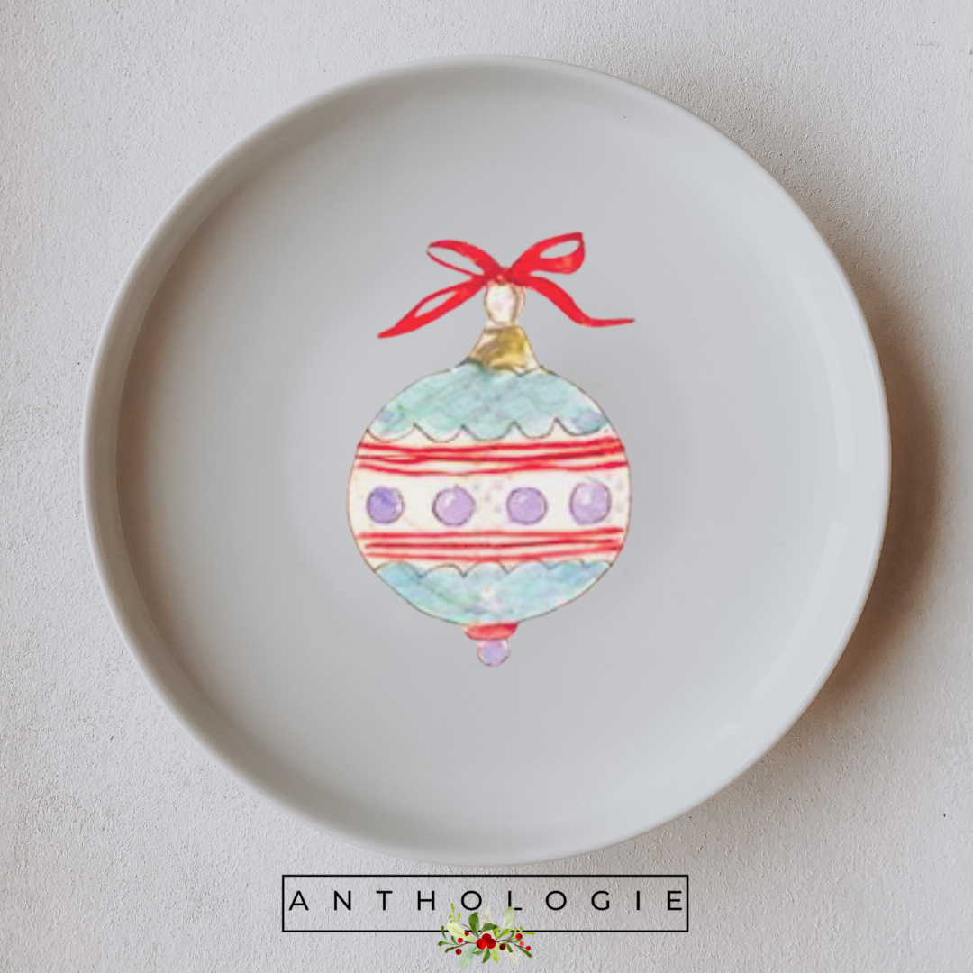 Hand-Painted Christmas Plate – 10.5” Decorative Holiday China