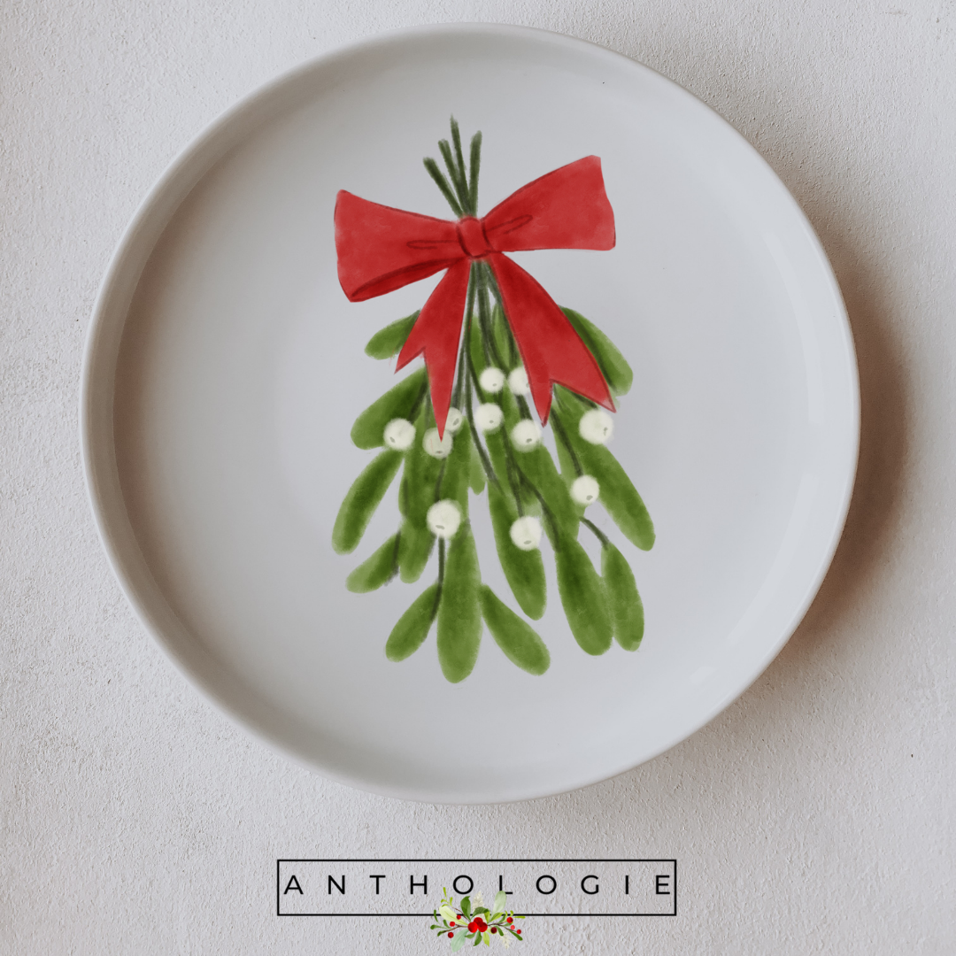 Hand-Painted Christmas Plate – 10.5” Decorative Holiday China