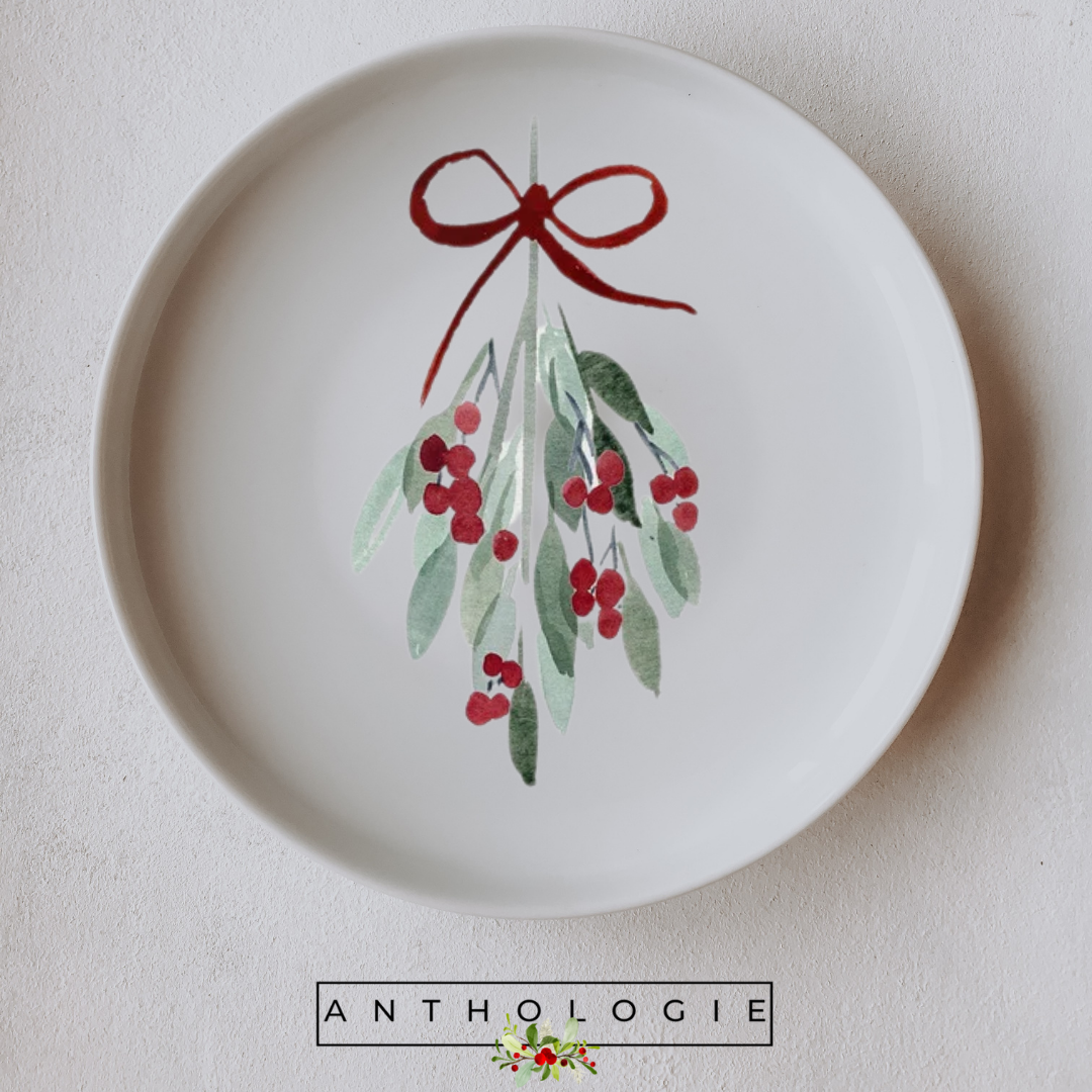 Hand-Painted Christmas Plate – 10.5” Decorative Holiday China