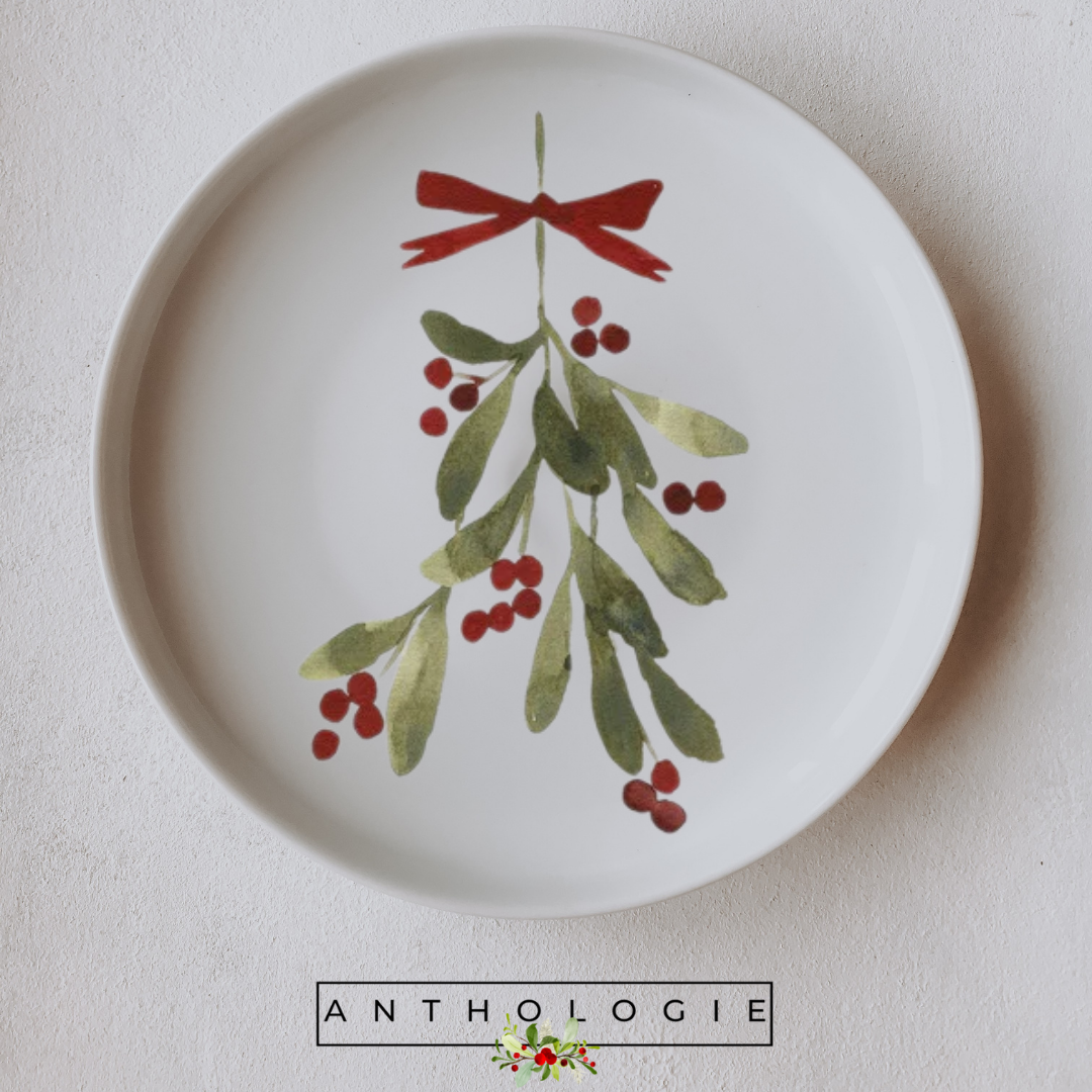 Hand-Painted Christmas Plate – 10.5” Decorative Holiday China