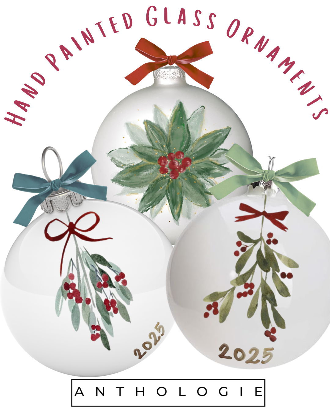 hand painted glass ornament