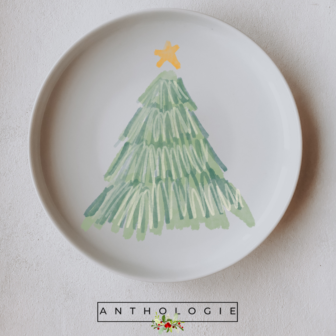 Hand-Painted Christmas Plate – 10.5” Decorative Holiday China