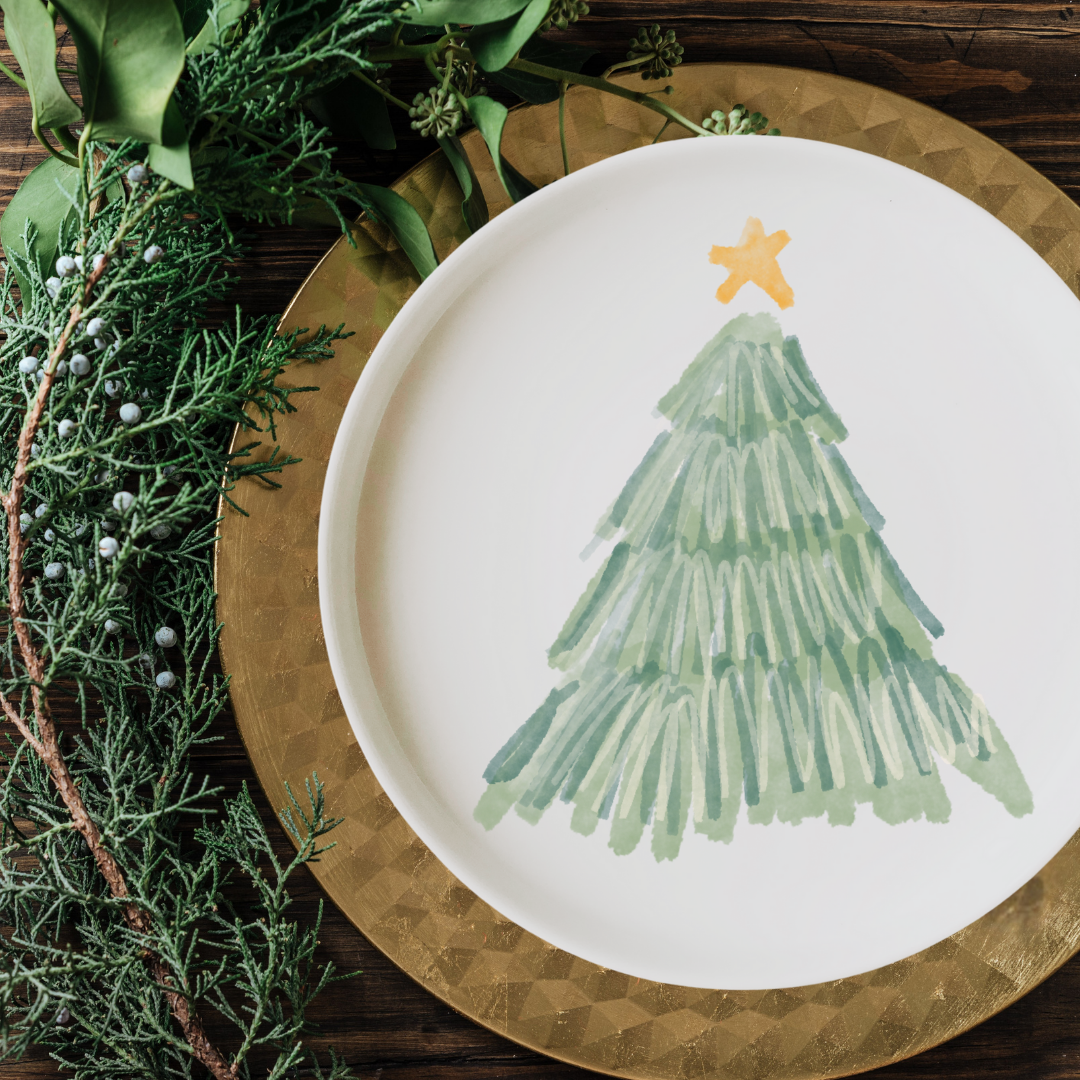 Hand-Painted Christmas Plate – 10.5” Decorative Holiday China