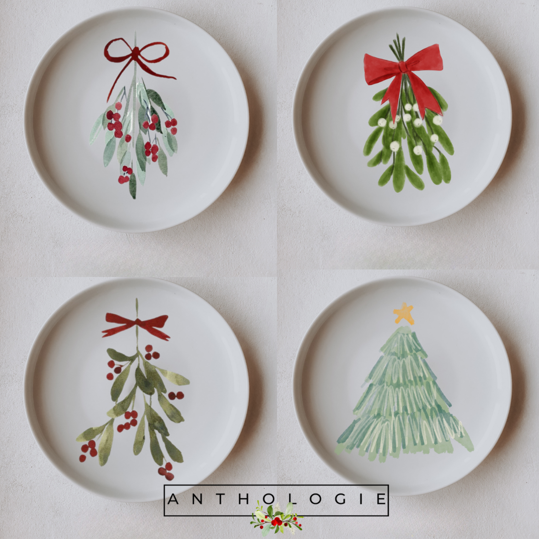 Hand-Painted Christmas Plate – 10.5” Decorative Holiday China