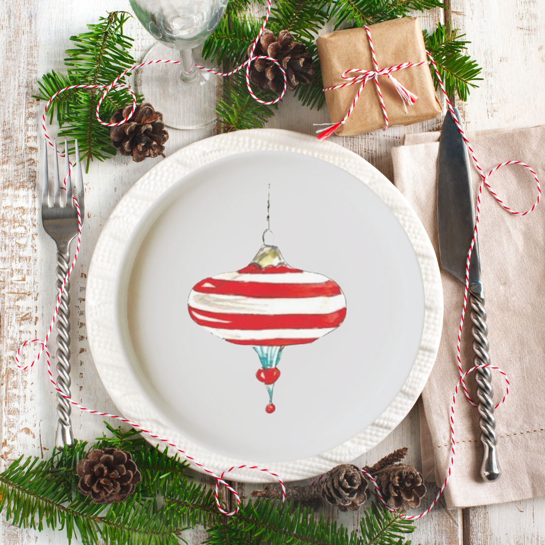 Hand-Painted Christmas Plate – 10.5” Decorative Holiday China