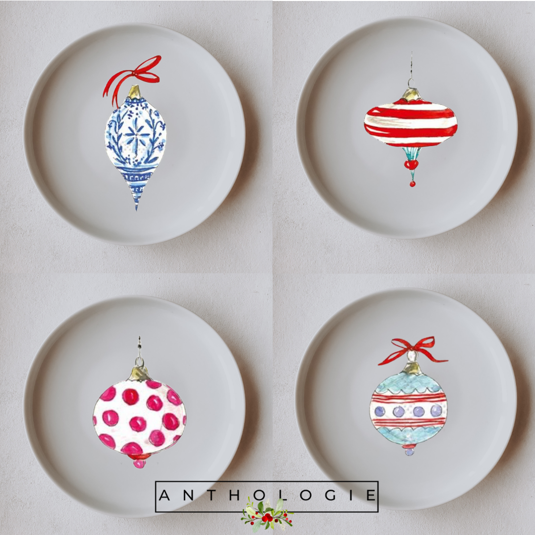 Hand-Painted Christmas Plate – 10.5” Decorative Holiday China
