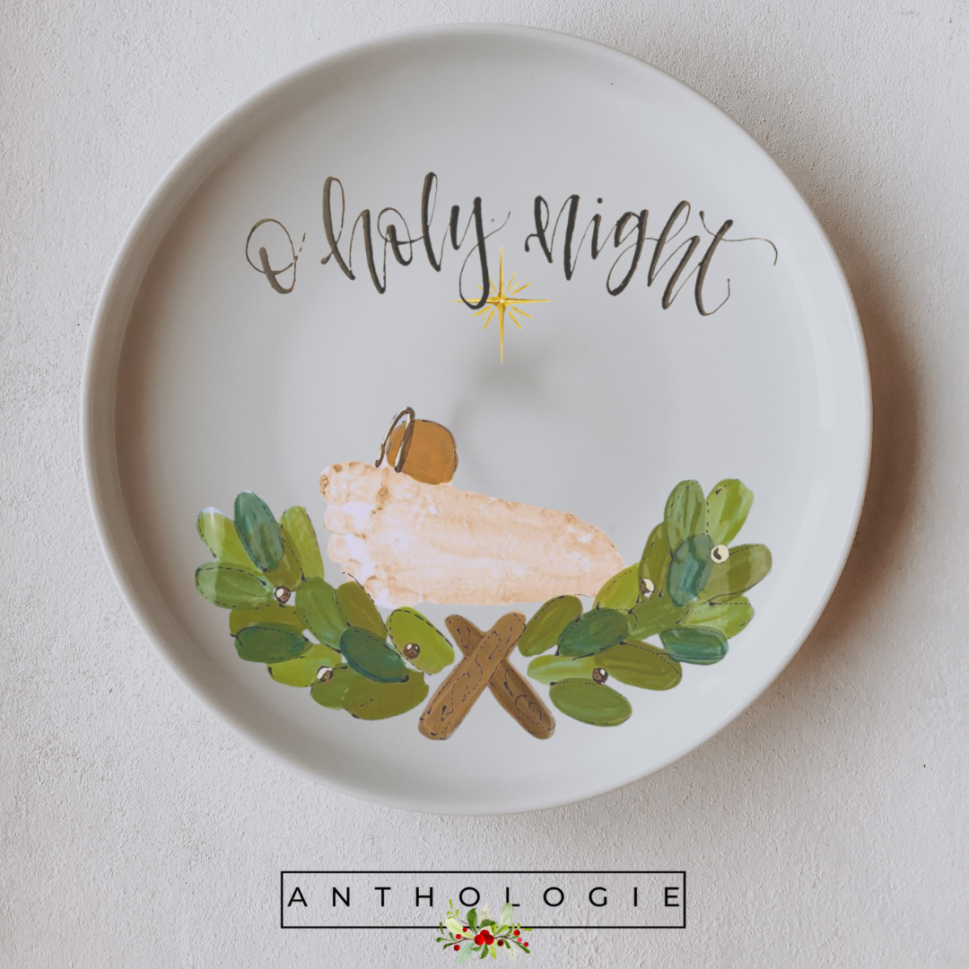 Hand-Painted Christmas Plate – 10.5” Decorative Holiday China