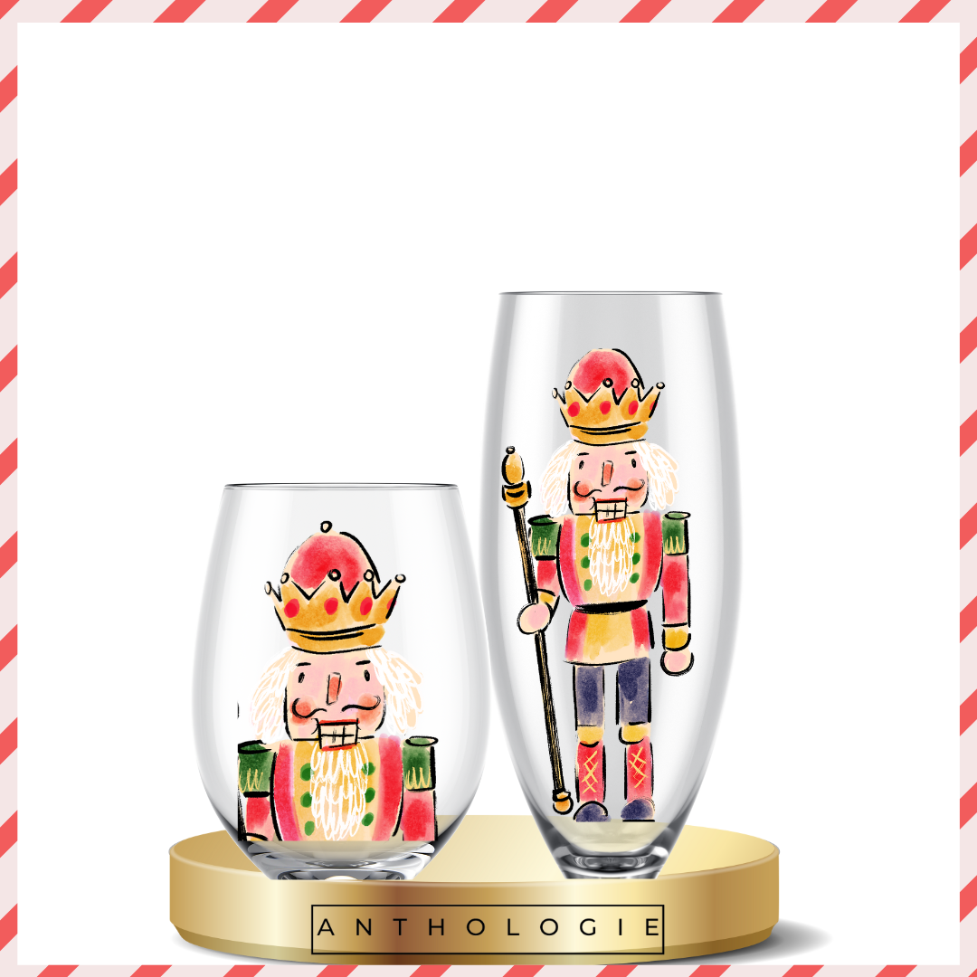 Holiday Spirits Hand Painted Glassware