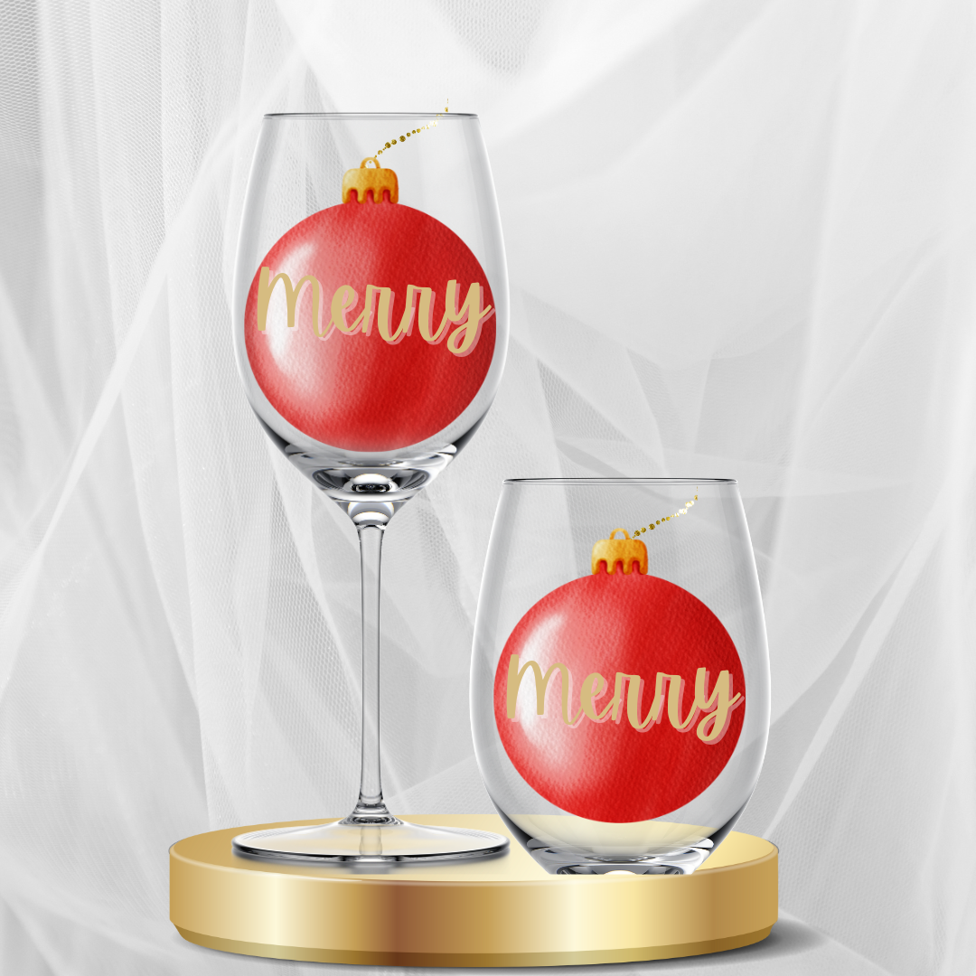 Holiday Spirits Hand Painted Glasses