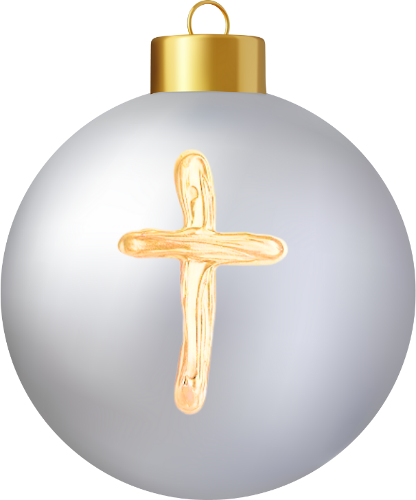 Glass Ball Cross Ornament