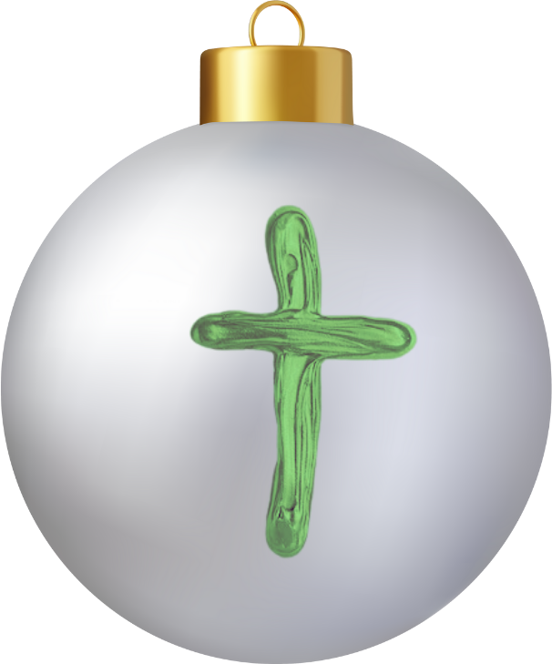 Glass Ball Cross Ornament