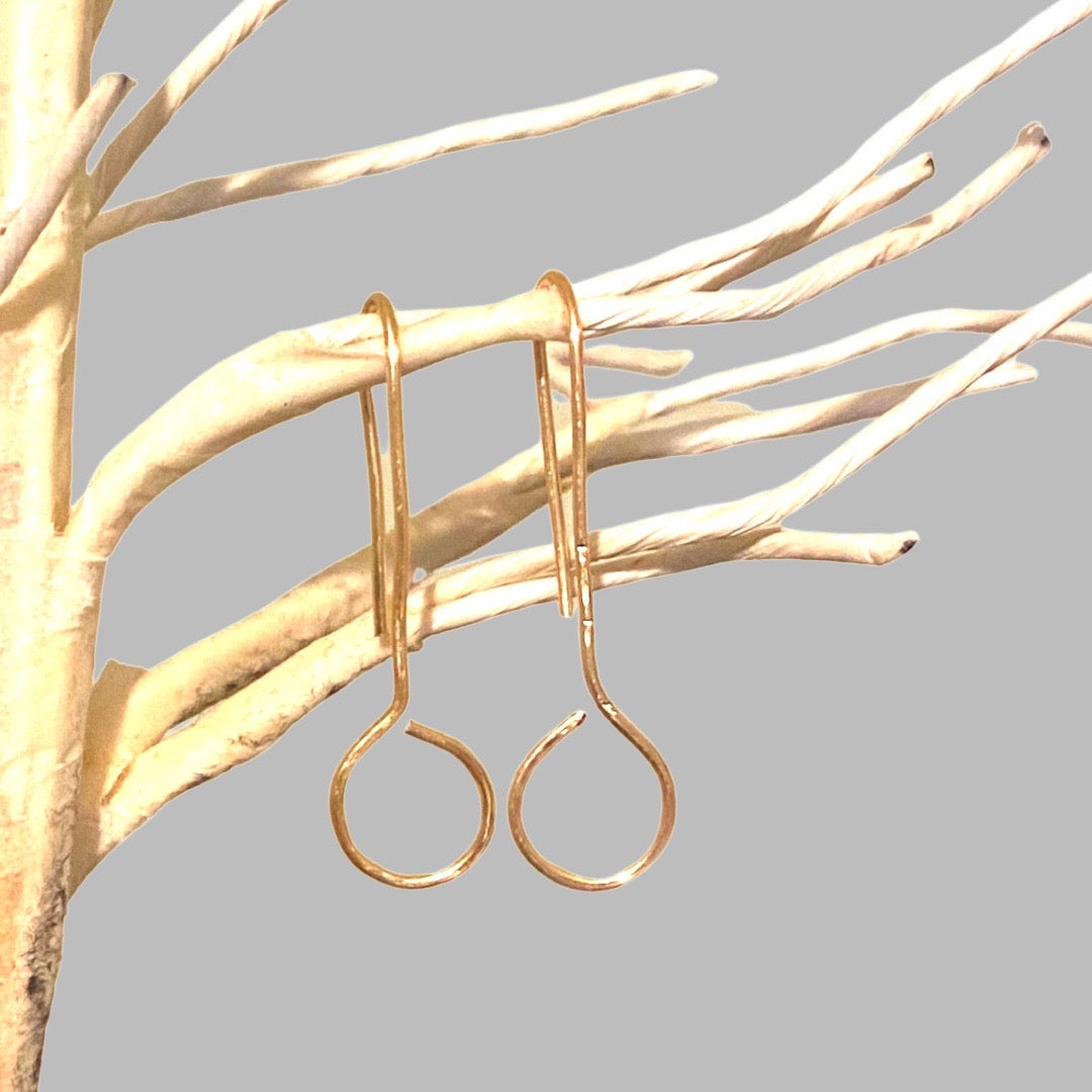 Open Circle Wire Dangle Earrings