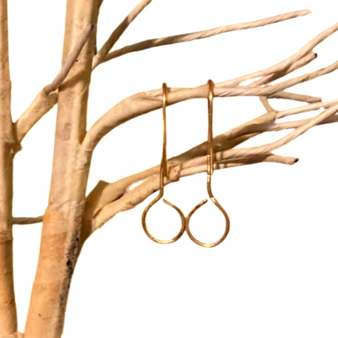 Open Circle Wire Dangle Earrings